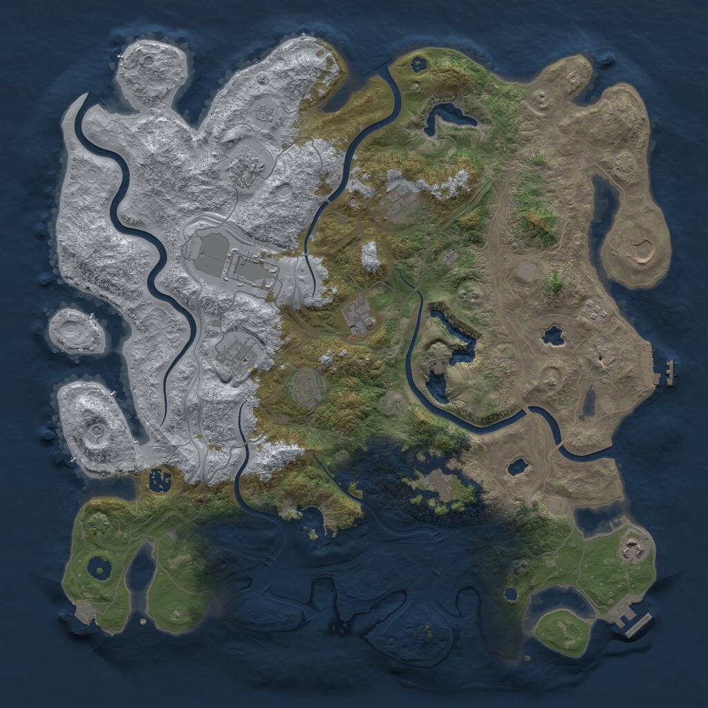 Rust Map: Procedural Map, Size: 4500, Seed: 156861376, 17 Monuments