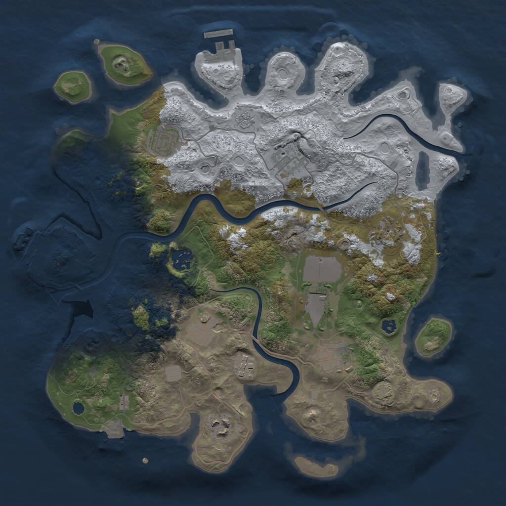 Rust Map: Procedural Map, Size: 3500, Seed: 236966056, 15 Monuments