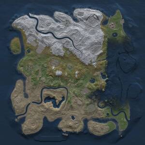 Thumbnail Rust Map: Procedural Map, Size: 4250, Seed: 1758734616, 17 Monuments