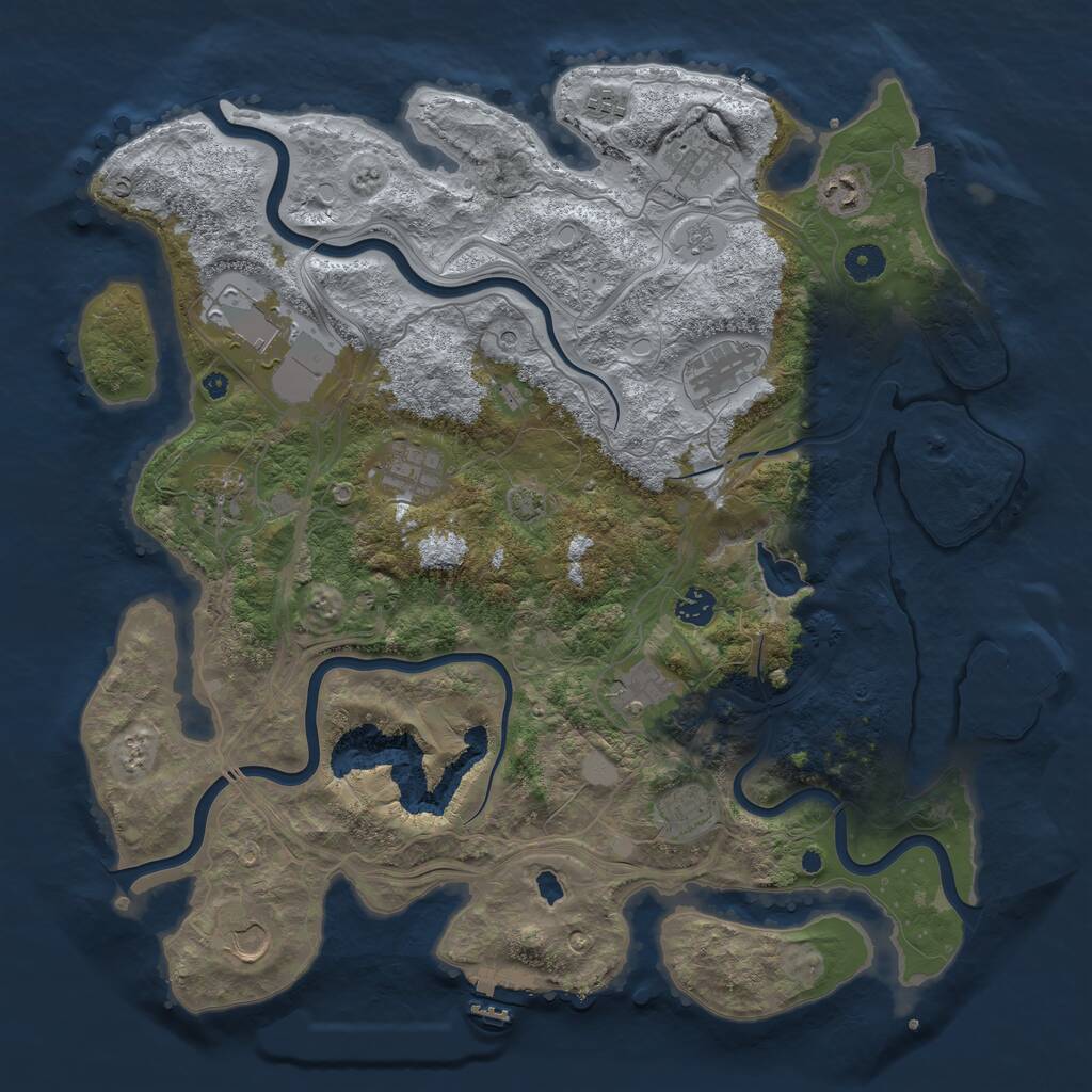 Rust Map: Procedural Map, Size: 4250, Seed: 1758734616, 17 Monuments