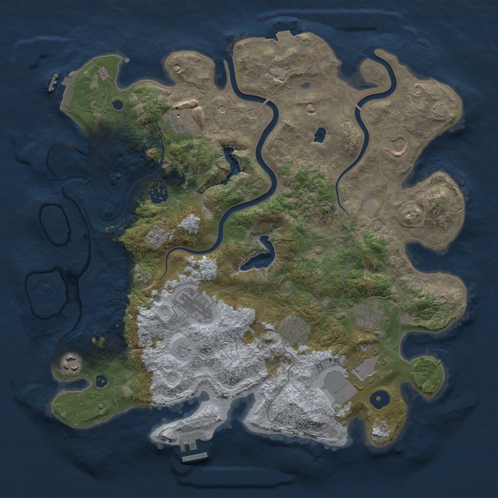Rust Map: Procedural Map, Size: 4000, Seed: 210848303, 15 Monuments