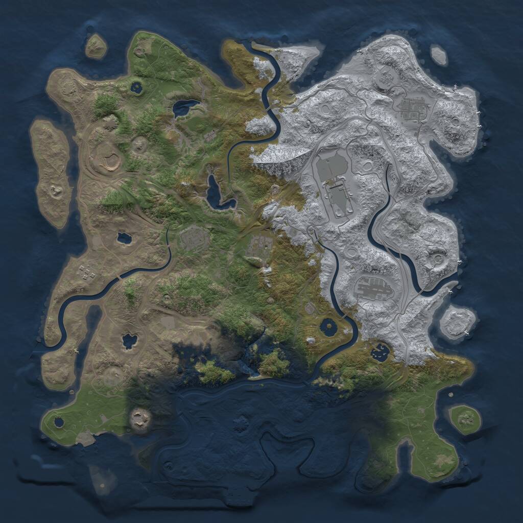Rust Map: Procedural Map, Size: 4500, Seed: 874581811, 15 Monuments