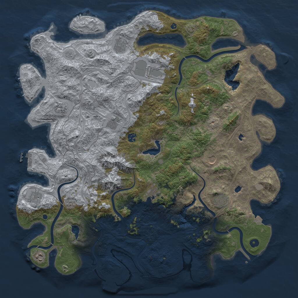 Rust Map: Procedural Map, Size: 5010, Seed: 1355513, 17 Monuments