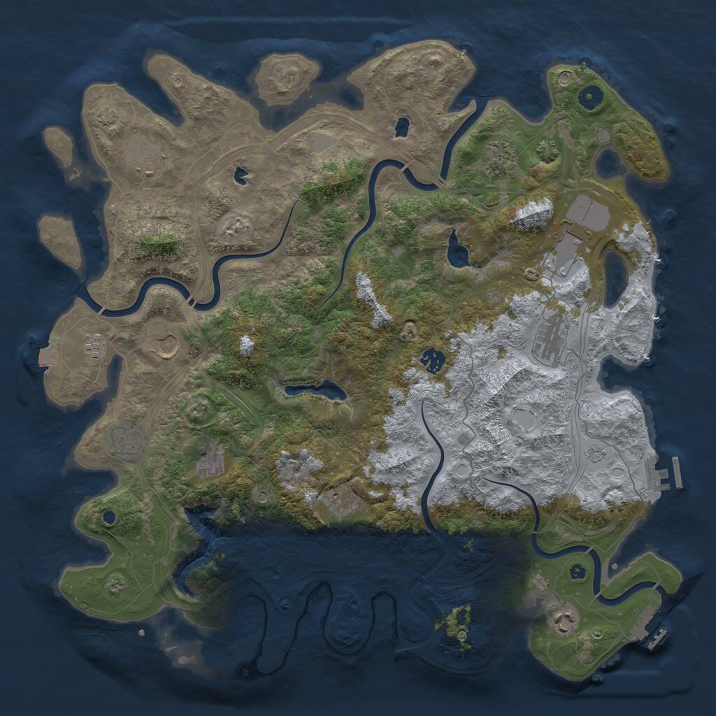 Rust Map: Procedural Map, Size: 4500, Seed: 882104954, 17 Monuments