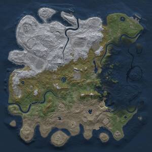 Thumbnail Rust Map: Procedural Map, Size: 4500, Seed: 521587, 16 Monuments