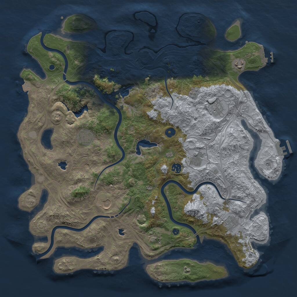 Rust Map: Procedural Map, Size: 4500, Seed: 177120464, 15 Monuments