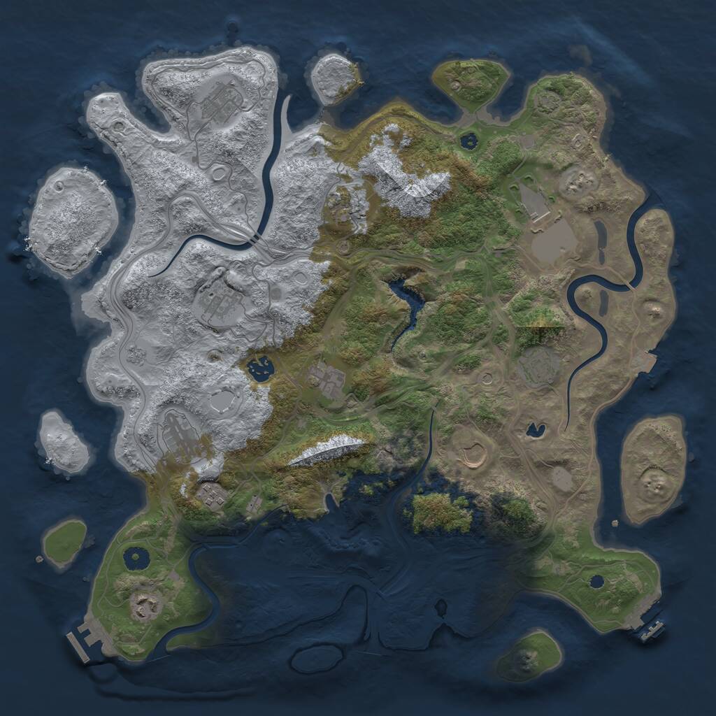 Rust Map: Procedural Map, Size: 4250, Seed: 1984975667, 17 Monuments