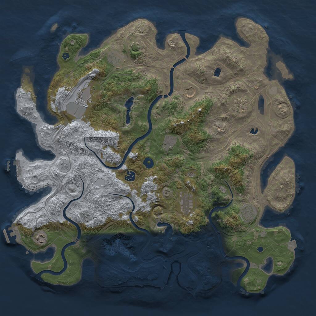 Rust Map: Procedural Map, Size: 4500, Seed: 891418495, 16 Monuments