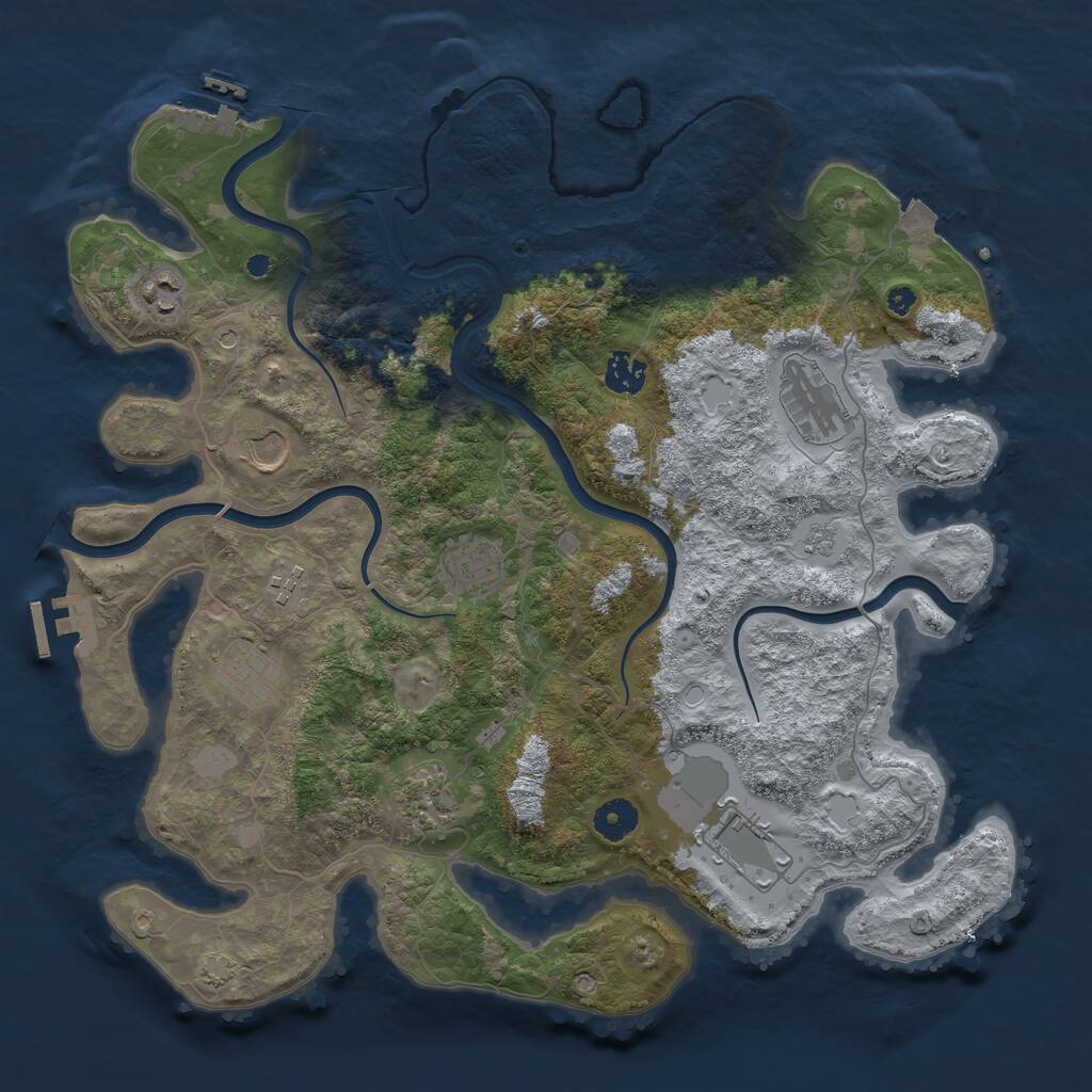 Rust Map: Procedural Map, Size: 3900, Seed: 904062068, 15 Monuments