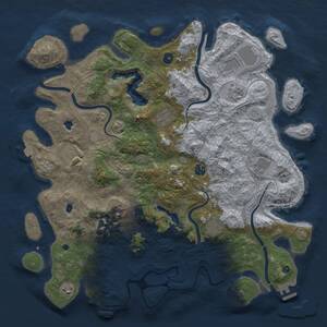 Thumbnail Rust Map: Procedural Map, Size: 4500, Seed: 13576143, 16 Monuments