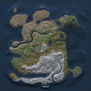 Thumbnail Rust Map: Procedural Map, Size: 3000, Seed: 50946736, 10 Monuments