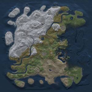 Thumbnail Rust Map: Procedural Map, Size: 4250, Seed: 2143979108, 14 Monuments