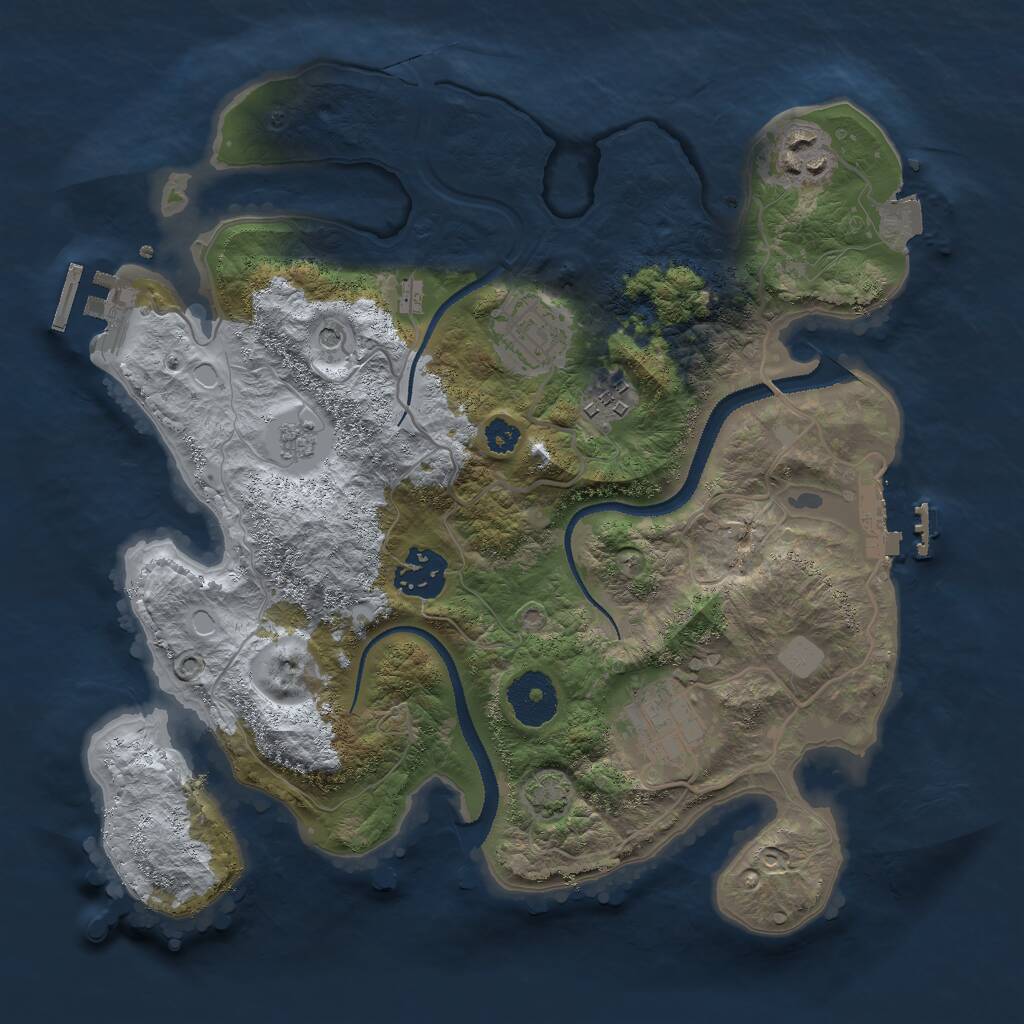 Rust Map: Procedural Map, Size: 3000, Seed: 12447, 11 Monuments