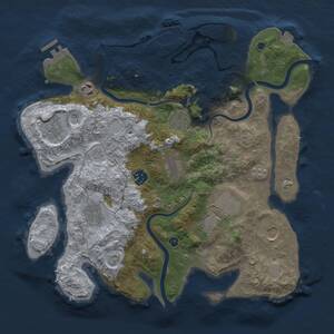Thumbnail Rust Map: Procedural Map, Size: 3600, Seed: 45099022, 15 Monuments