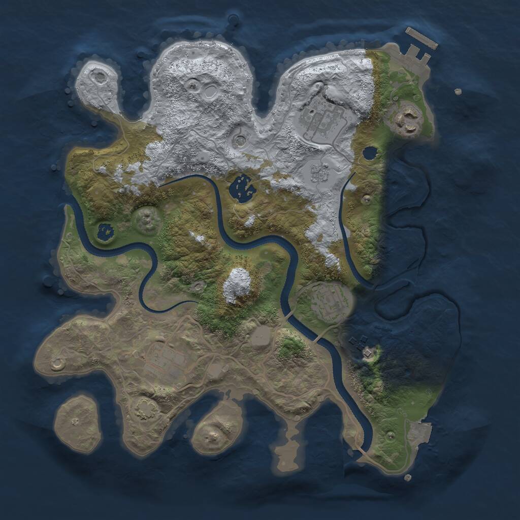 Rust Map: Procedural Map, Size: 3000, Seed: 1598763291, 11 Monuments