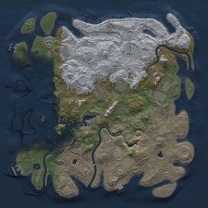 Thumbnail Rust Map: Procedural Map, Size: 4600, Seed: 438352363, 17 Monuments