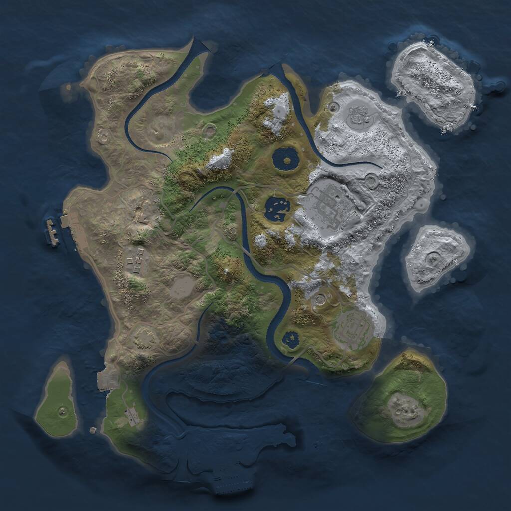 Rust Map: Procedural Map, Size: 3000, Seed: 1645535711, 10 Monuments