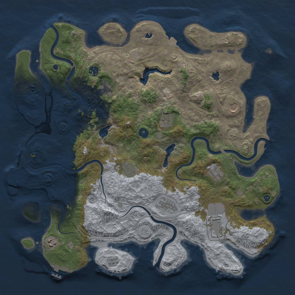 Rust Map: Procedural Map, Size: 4500, Seed: 114976469, 16 Monuments