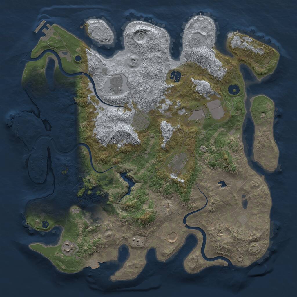 Rust Map: Procedural Map, Size: 4000, Seed: 879210894, 15 Monuments