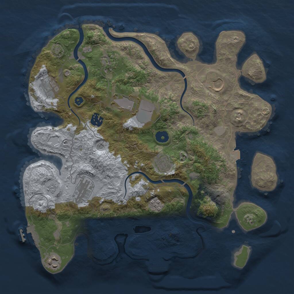 Rust Map: Procedural Map, Size: 3500, Seed: 1348, 15 Monuments