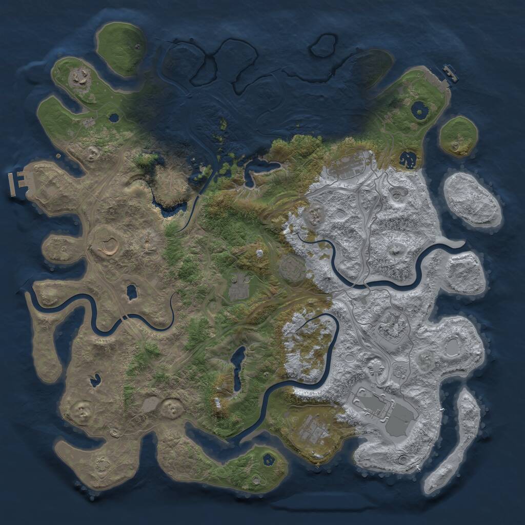 Rust Map: Procedural Map, Size: 4500, Seed: 904062068, 16 Monuments