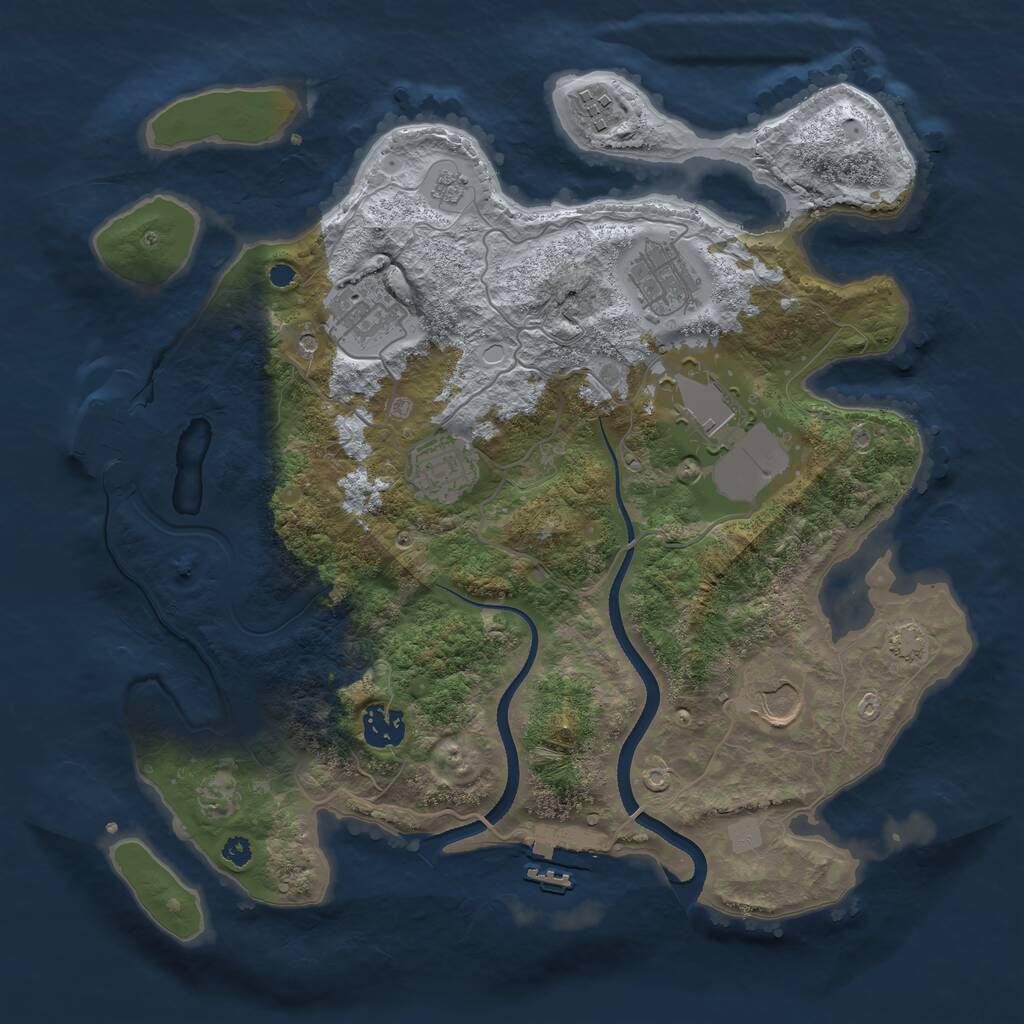 Rust Map: Procedural Map, Size: 3515, Seed: 20225, 13 Monuments