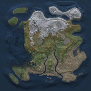 Thumbnail Rust Map: Procedural Map, Size: 3515, Seed: 20225, 13 Monuments
