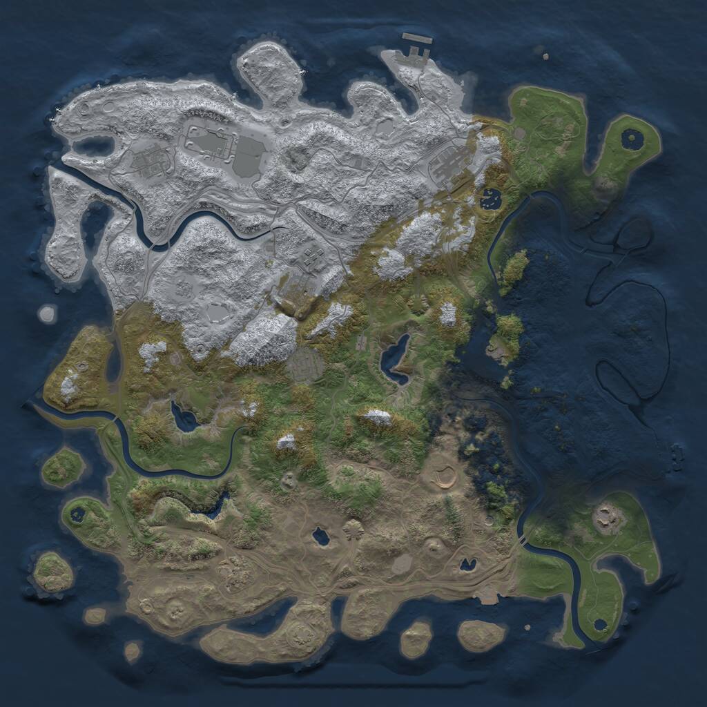 Rust Map: Procedural Map, Size: 4750, Seed: 2121803595, 17 Monuments