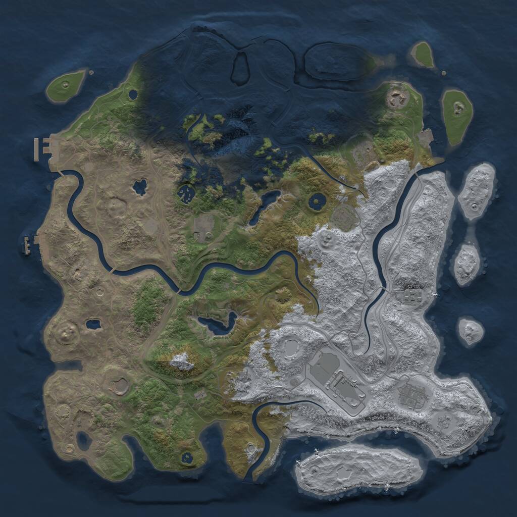 Rust Map: Procedural Map, Size: 4500, Seed: 940824399, 16 Monuments
