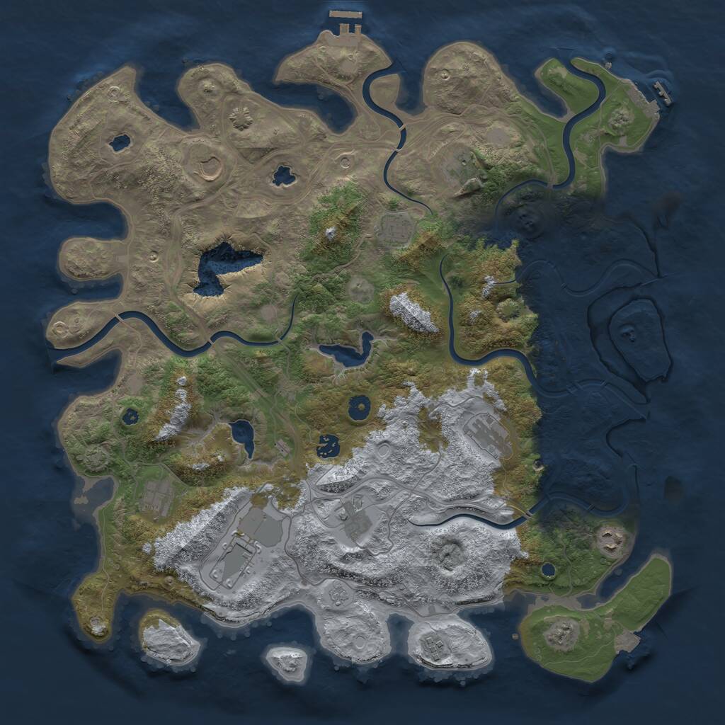 Rust Map: Procedural Map, Size: 4500, Seed: 315781, 16 Monuments