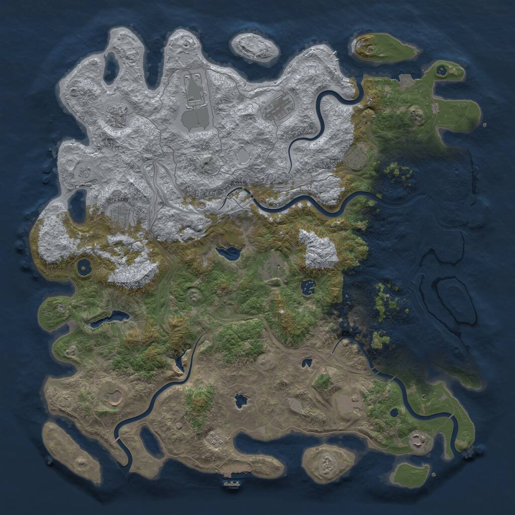 Rust Map: Procedural Map, Size: 4999, Seed: 872585614, 17 Monuments