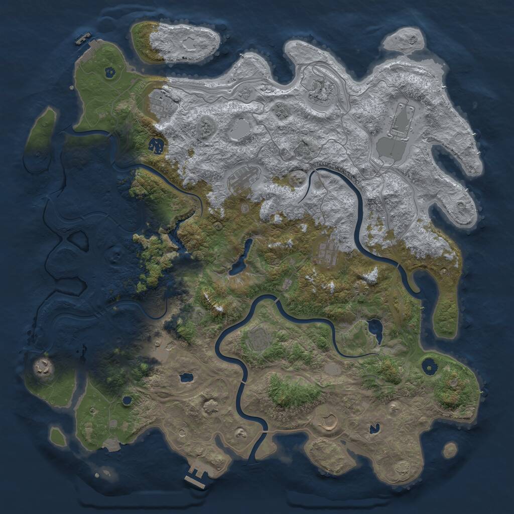 Rust Map: Procedural Map, Size: 4800, Seed: 94424, 17 Monuments