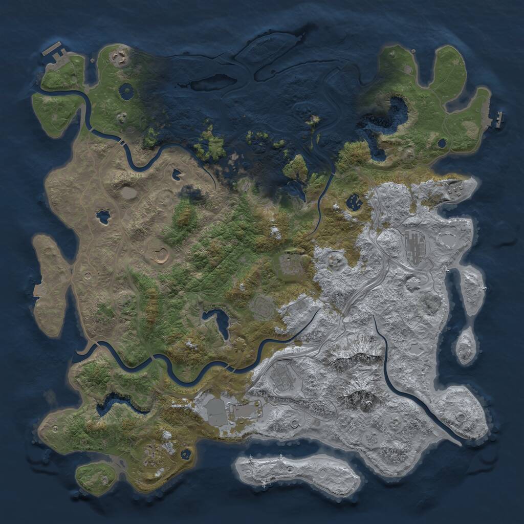 Rust Map: Procedural Map, Size: 5000, Seed: 25263383, 17 Monuments