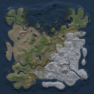 Thumbnail Rust Map: Procedural Map, Size: 5000, Seed: 25263383, 17 Monuments