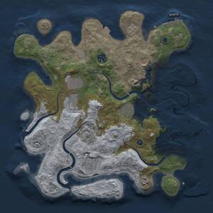 Thumbnail Rust Map: Procedural Map, Size: 3500, Seed: 694898391, 13 Monuments