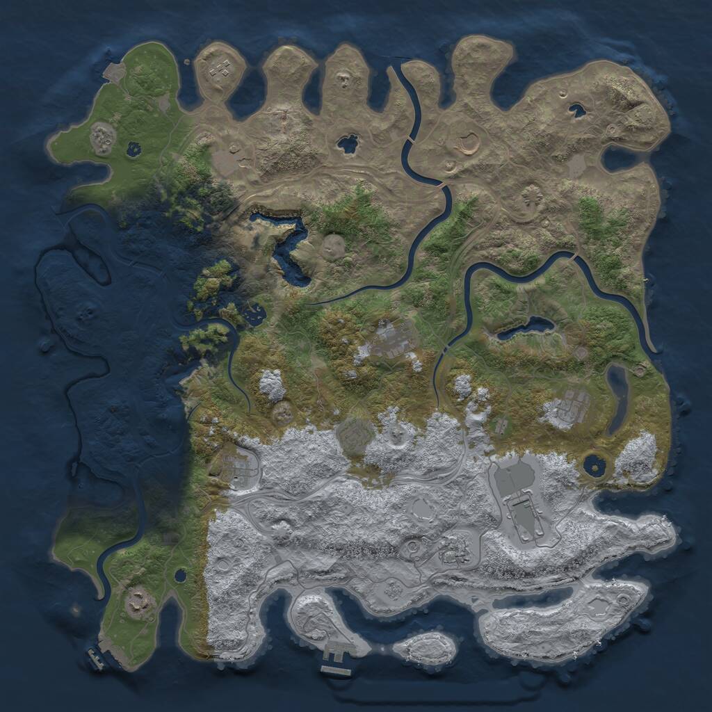 Rust Map: Procedural Map, Size: 4800, Seed: 1888143, 17 Monuments