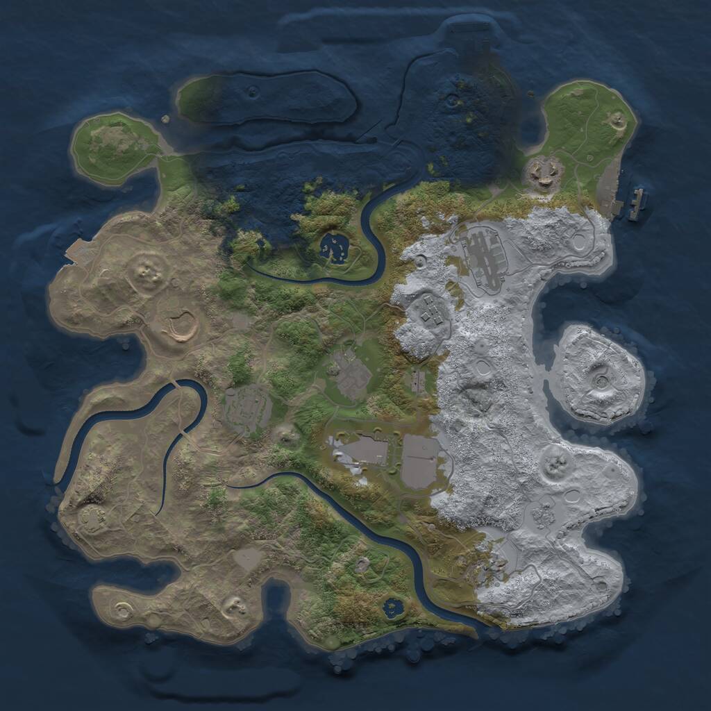 Rust Map: Procedural Map, Size: 3500, Seed: 2097358162, 15 Monuments