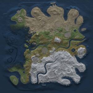 Thumbnail Rust Map: Procedural Map, Size: 3800, Seed: 641131, 14 Monuments