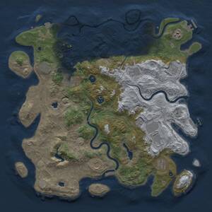 Thumbnail Rust Map: Procedural Map, Size: 4500, Seed: 855784606, 16 Monuments