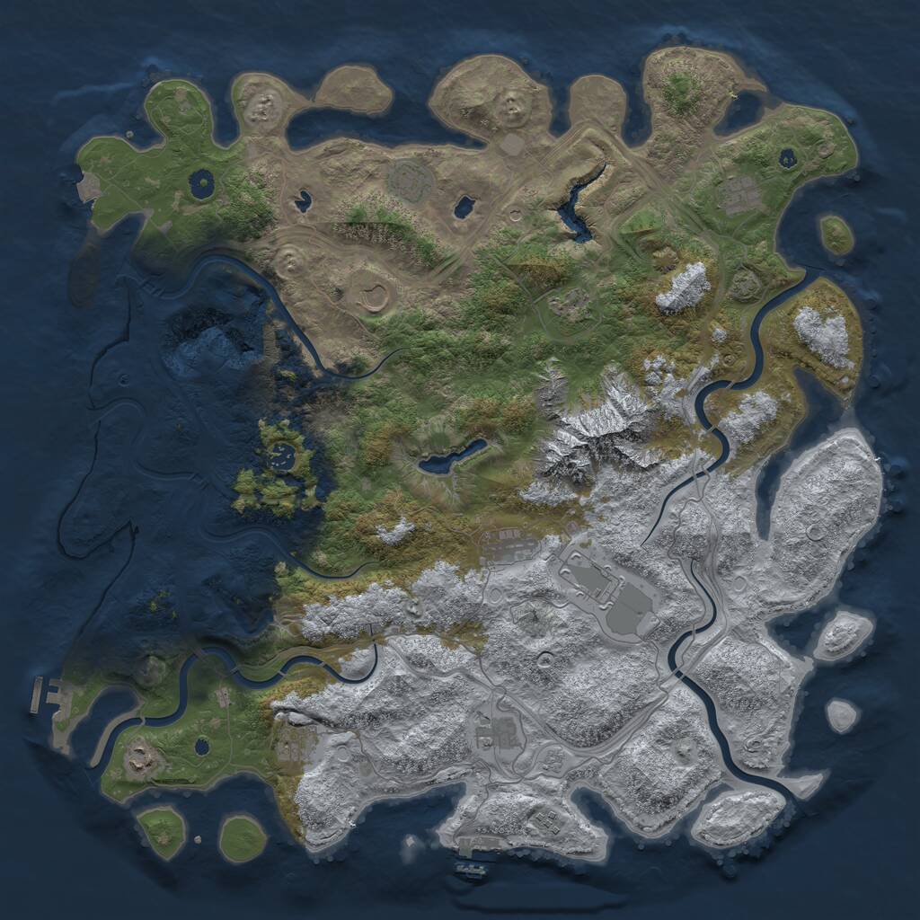 Rust Map: Procedural Map, Size: 5000, Seed: 1495709727, 17 Monuments
