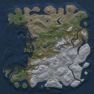 Thumbnail Rust Map: Procedural Map, Size: 5000, Seed: 1495709727, 17 Monuments