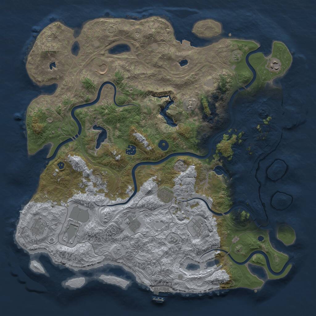 Rust Map: Procedural Map, Size: 4500, Seed: 956343902, 16 Monuments