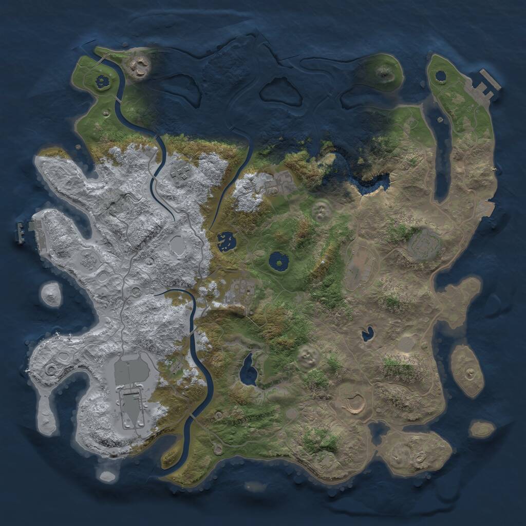Rust Map: Procedural Map, Size: 4000, Seed: 858645555, 15 Monuments