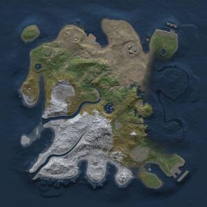 Thumbnail Rust Map: Procedural Map, Size: 3000, Seed: 396509122, 11 Monuments