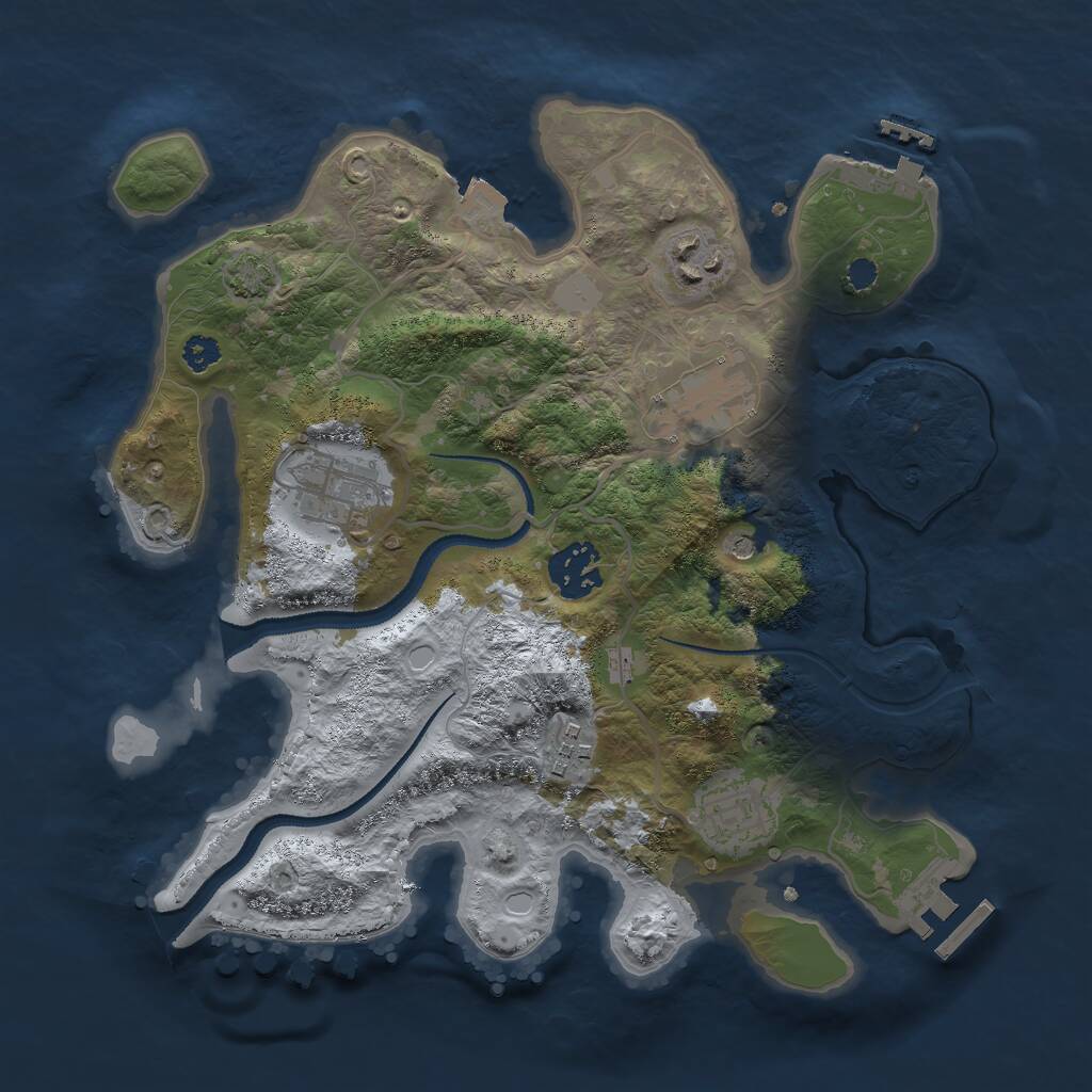 Rust Map: Procedural Map, Size: 3000, Seed: 396509122, 11 Monuments