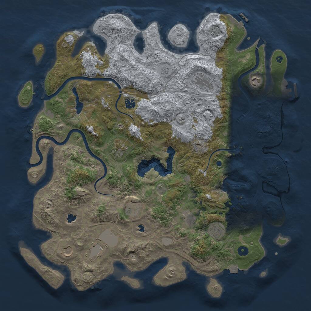 Rust Map: Procedural Map, Size: 4500, Seed: 530694083, 16 Monuments