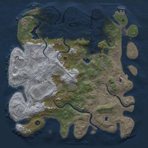 Thumbnail Rust Map: Procedural Map, Size: 4500, Seed: 734576, 17 Monuments