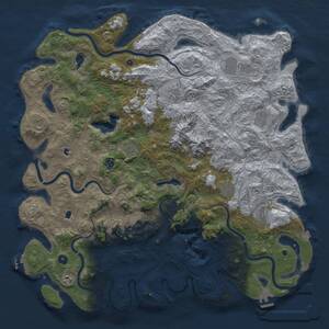 Thumbnail Rust Map: Procedural Map, Size: 5150, Seed: 7700000, 17 Monuments