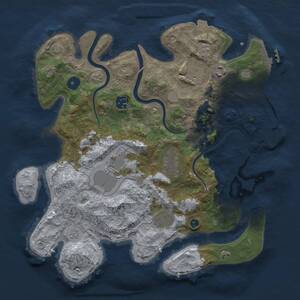 Thumbnail Rust Map: Procedural Map, Size: 3500, Seed: 1355370085, 13 Monuments