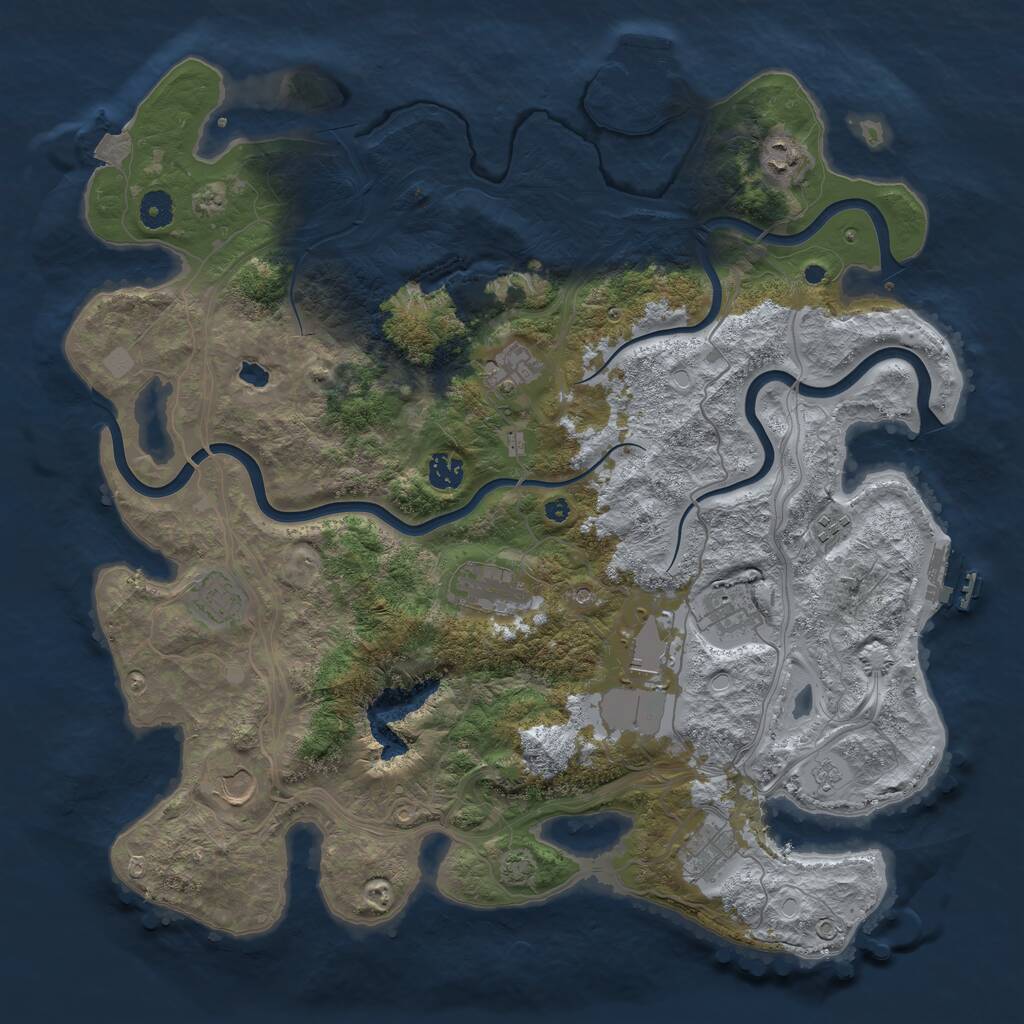 Rust Map: Procedural Map, Size: 4250, Seed: 1576710878, 16 Monuments